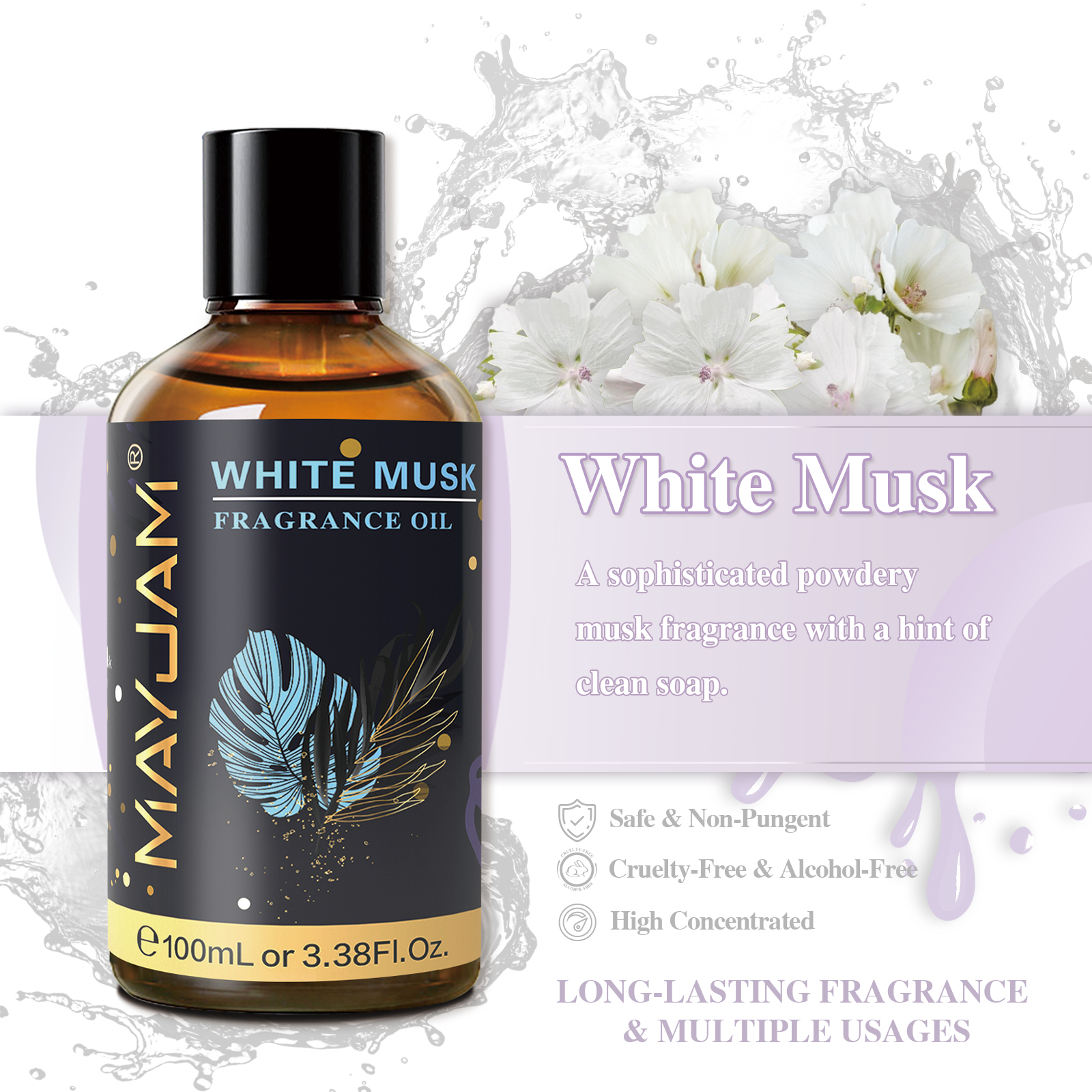 Musk White Oil - MAYJAM 100ml Fragrance Oils with Dropper