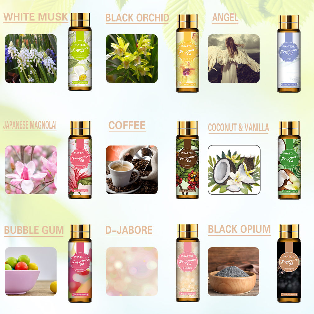 Phatoil 9pcs 10ml Fragrance Oi - Musk White Oil のレビューと価格