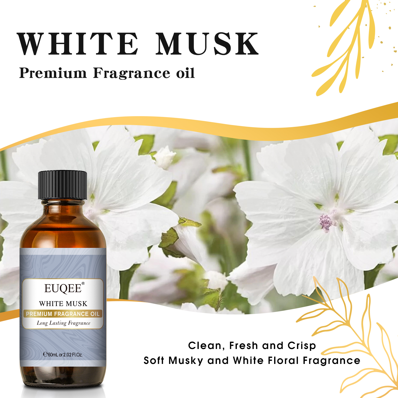 EUQEE 60ML Premium Fragrance O - Musk White Oil のレビューと価格