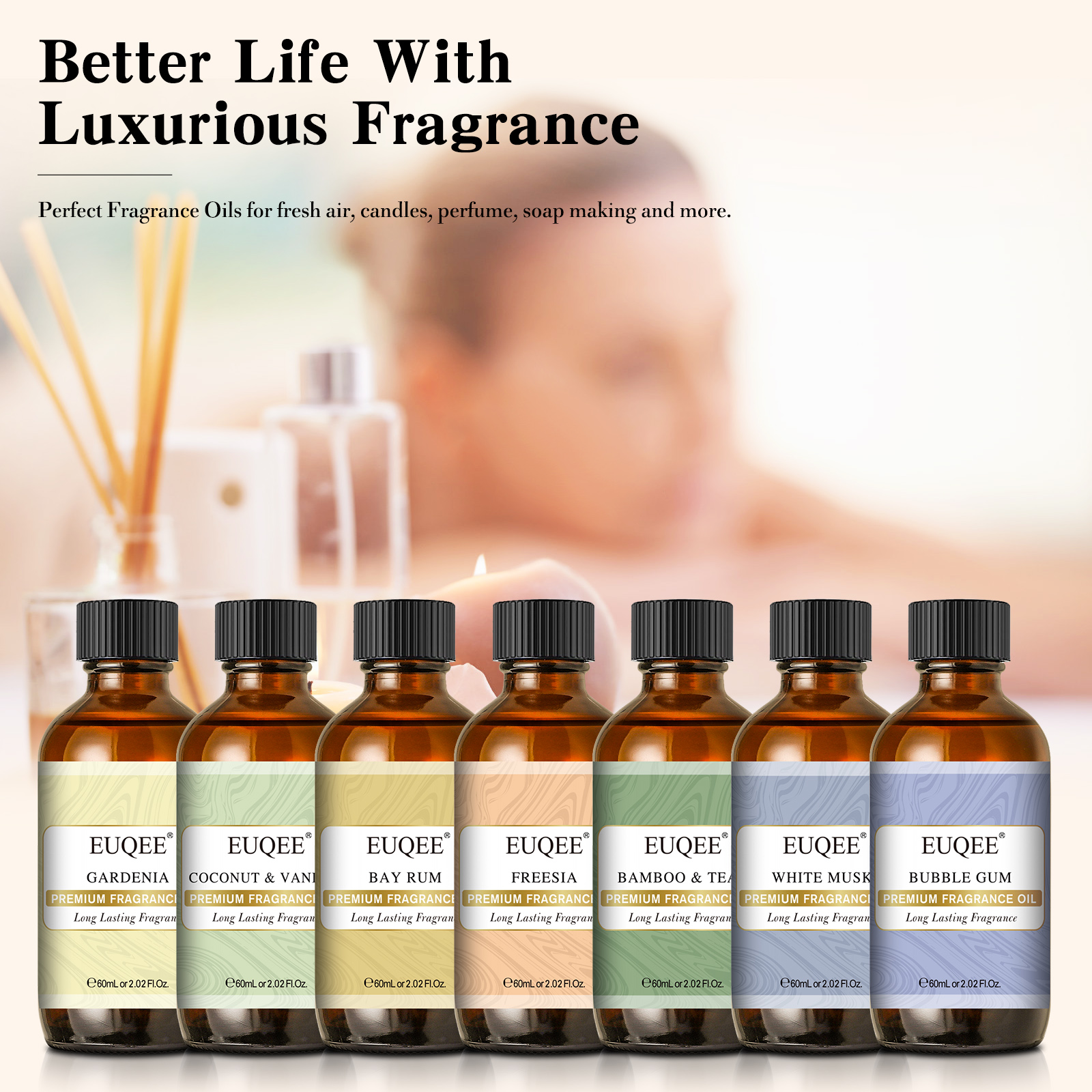 EUQEE 10ML/60ML Fragrance Oil  - Musk White Oil のレビューと価格