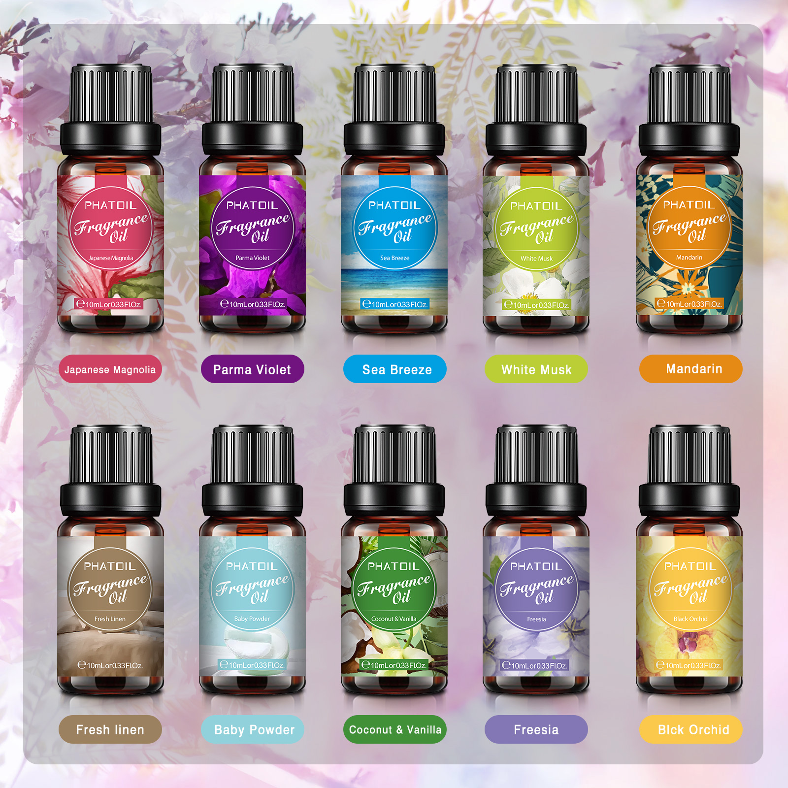 PHATOIL 10PCS Fragrance Oil Se - Musk White Oil のレビューと価格
