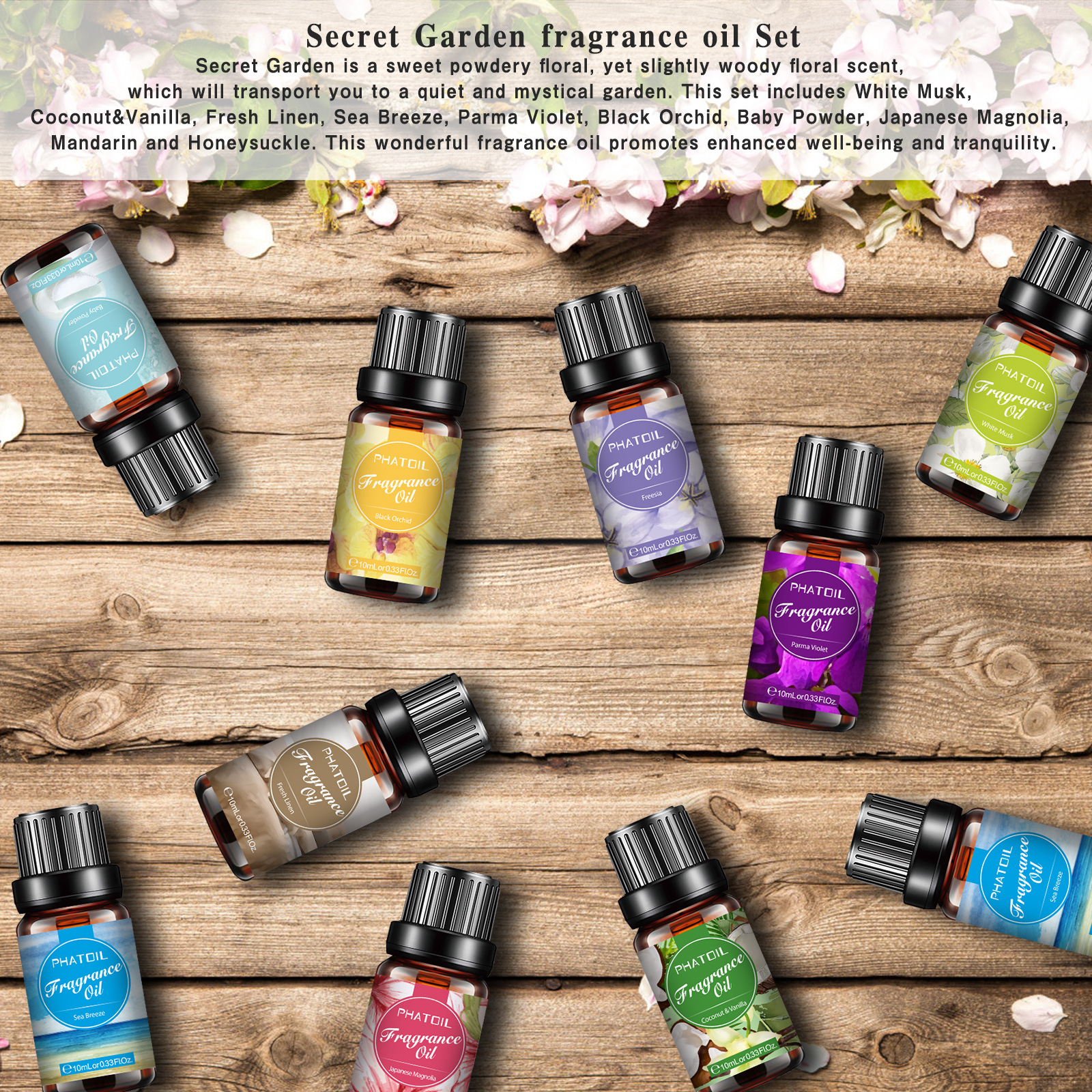 PHATOIL 10PCS Fragrance Oil Se - Musk White Oil のレビューと価格